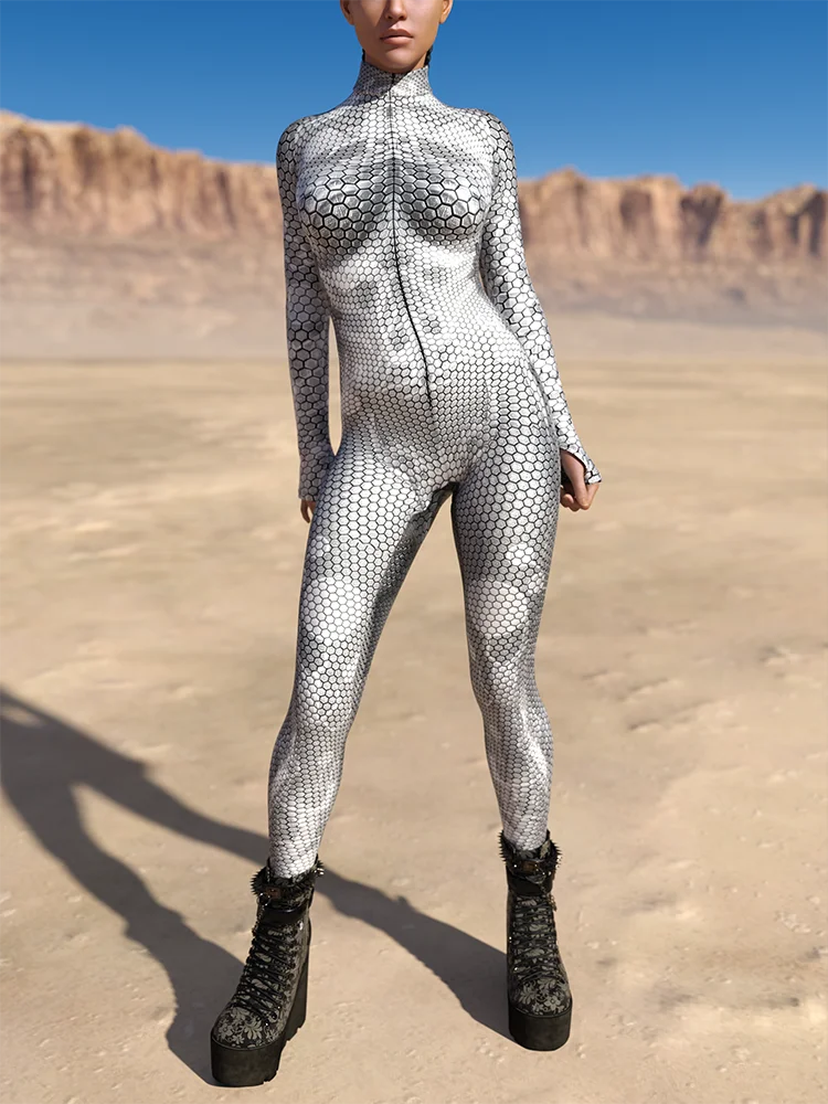 Snake Costume Women's Jumpsuit Unique Animal Festival Bodysuit Halloween Rave Outfit Cosplay Zentai Suit Party Masquerade Tights