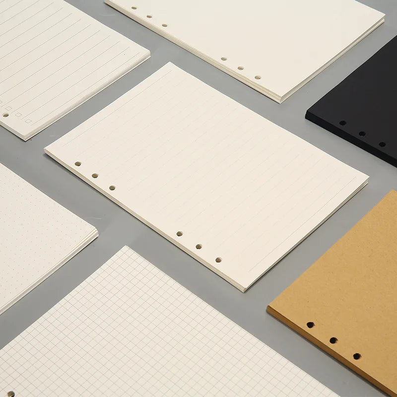 A5 A6 A7 Black White Loose Leaf Notebook Refill Spiral Binder Inner Page Grid Blank Line Diary Agenda PlannerSchool Stationery