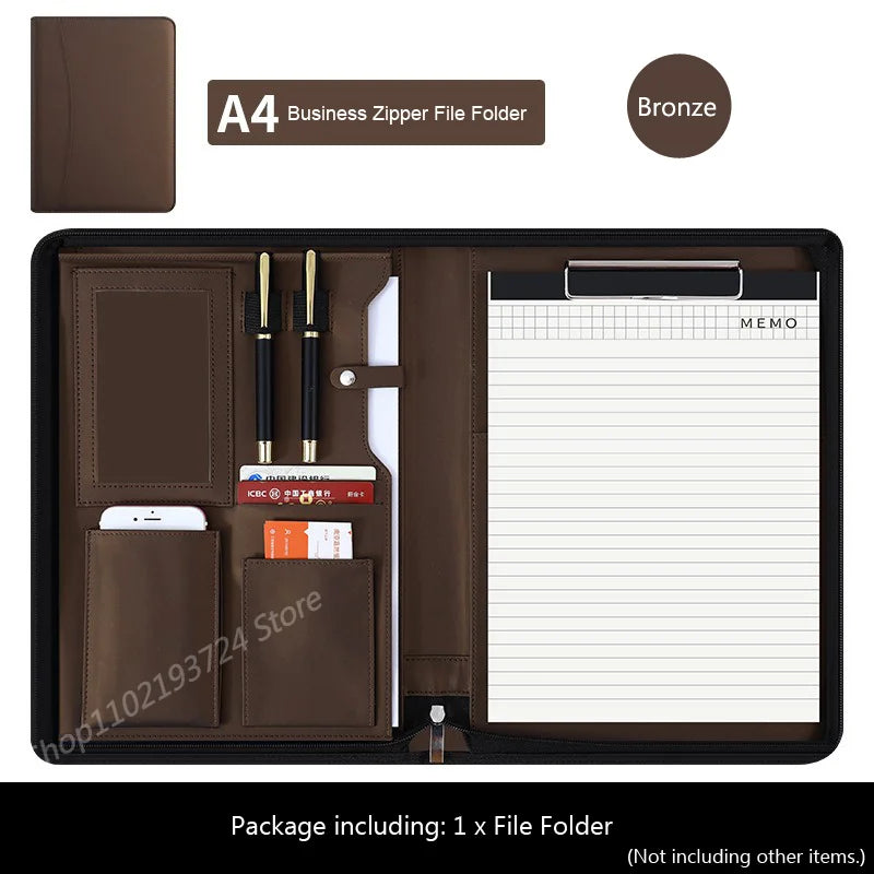 Multifunctional Conference Folder Document A4 Business Stationery Folder Leather Contract Office Filing Binders Folders Supplies