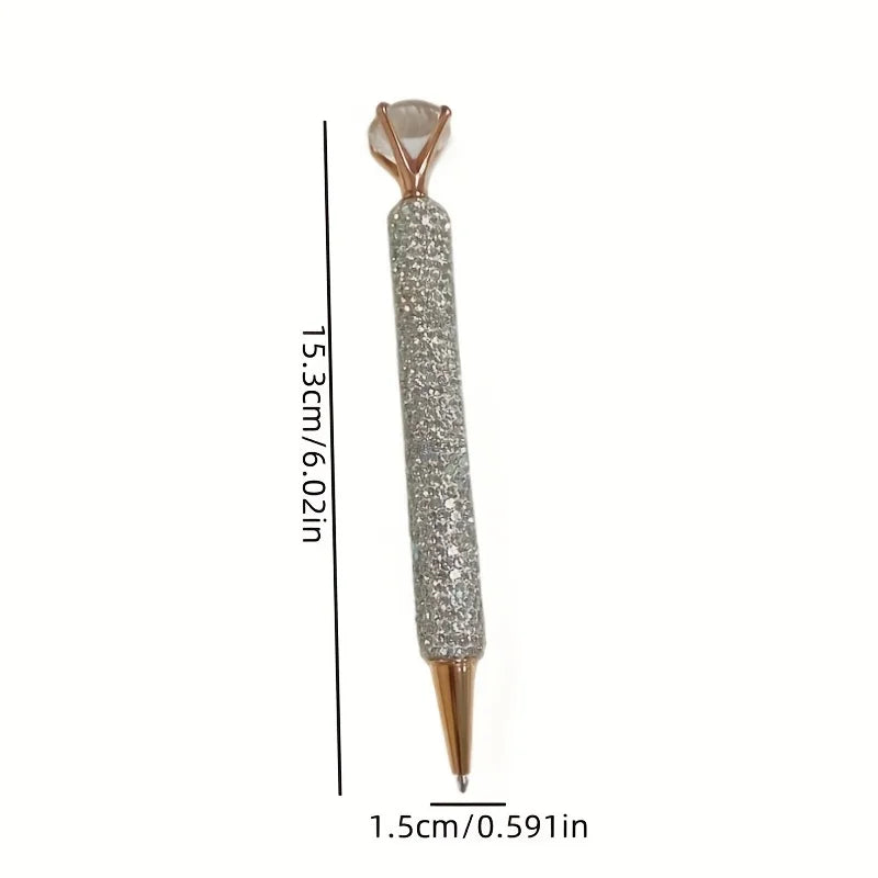 1 Rhinestone Elegant Twist-Cap Ballpoint Pen, Rhinestone Ballpoint Pen with Black Ink, Durable Writing Tool for Girls and Students, Rhinestone Pen, Office Stationery, Luxurious Writing Tool, Durable Writing Tool