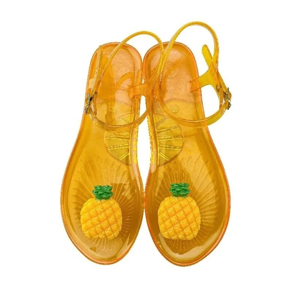 Watermelon Jelly Fruits Sandals Mango Grape Bee Lemon Orange Korean Style Slippers Soft PVC Bottom Non Slip