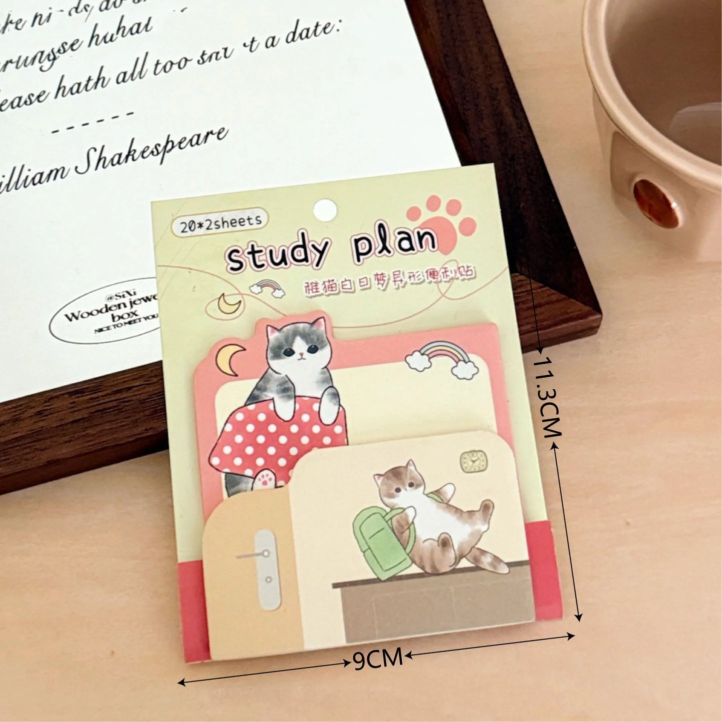 40/160 Sheets Post-it Cartoon Cat Planner Post-it Adhesive Notes