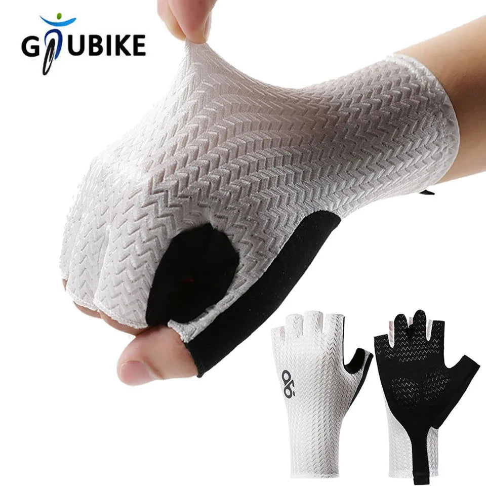 GTUBIKE Summer Breathable Half Finger Cycling Gloves Ultralight Road Bike Gloves Anti-Slip Silicone Pad Cooling Sport Gear