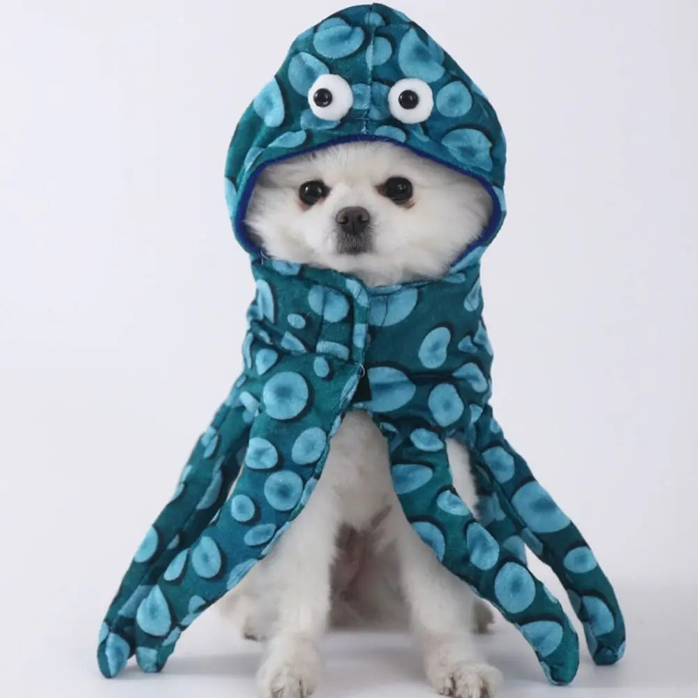 Creative Pet Transformation Outfit Blue Polyester Dog Cosplay Costume Pet Costume Funny Halloween Pet Clothes