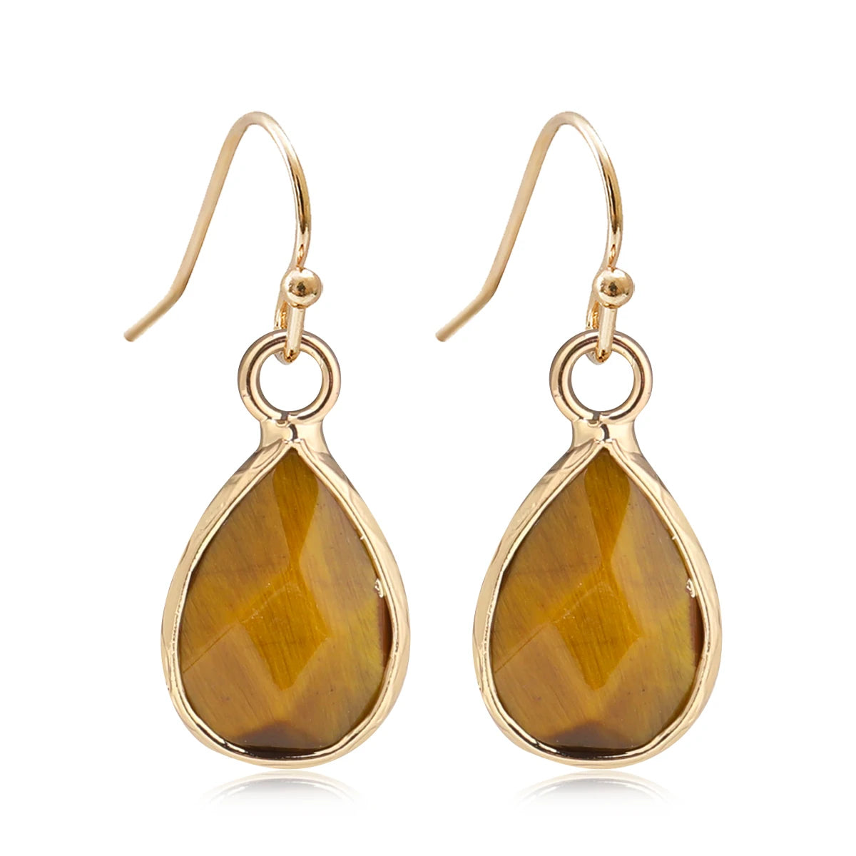 Waterdrop Natural  Stone Dangle Labradorite Earrings for Women Newly Designed  Female Daily Wear Wholesale Dropshiping