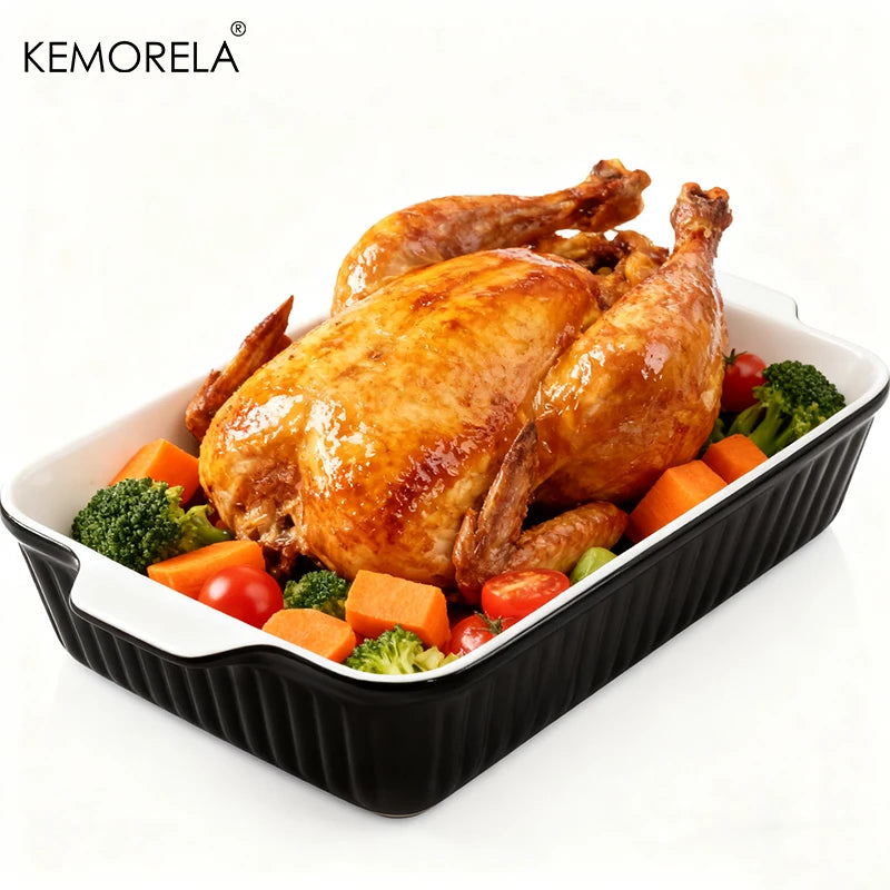 1PC Ceramic Baking Dish, Available in 3 Sizes Lasagna Pan Deep for Oven, with Handles,Oven Safe and Durable Bakeware for Lasagna