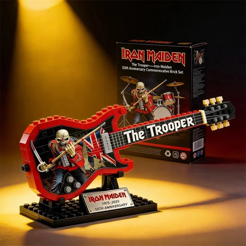 Brick Guitar Model Kit DIY Mini Electric Replica Ornament Rock Band Inspired Puzzle Toy Gift For Music Lovers Teens Desk Decor