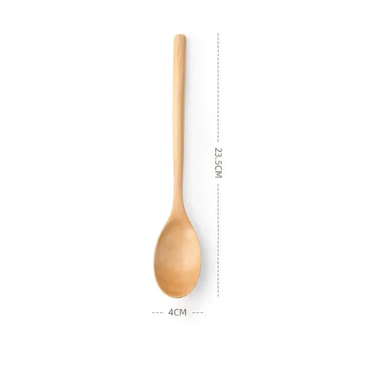 2pcs Wooden Spoon Soup Spoon Tableware Kitchen Cooking Utensils Tools Soup Environmentally Friendly Products Cooking Spoon