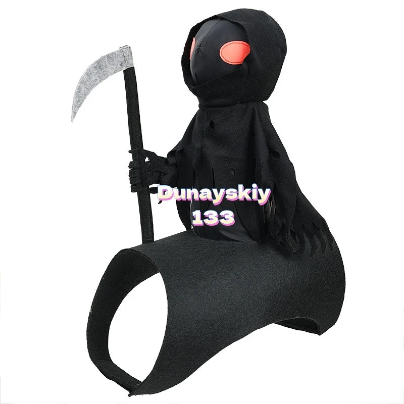 Dark Harvest Knight Dog Costume Anime Cosplay Pet Halloween Riding Outfit Clothes Skeletons Dog Costumes for Medium Large Dogs﻿