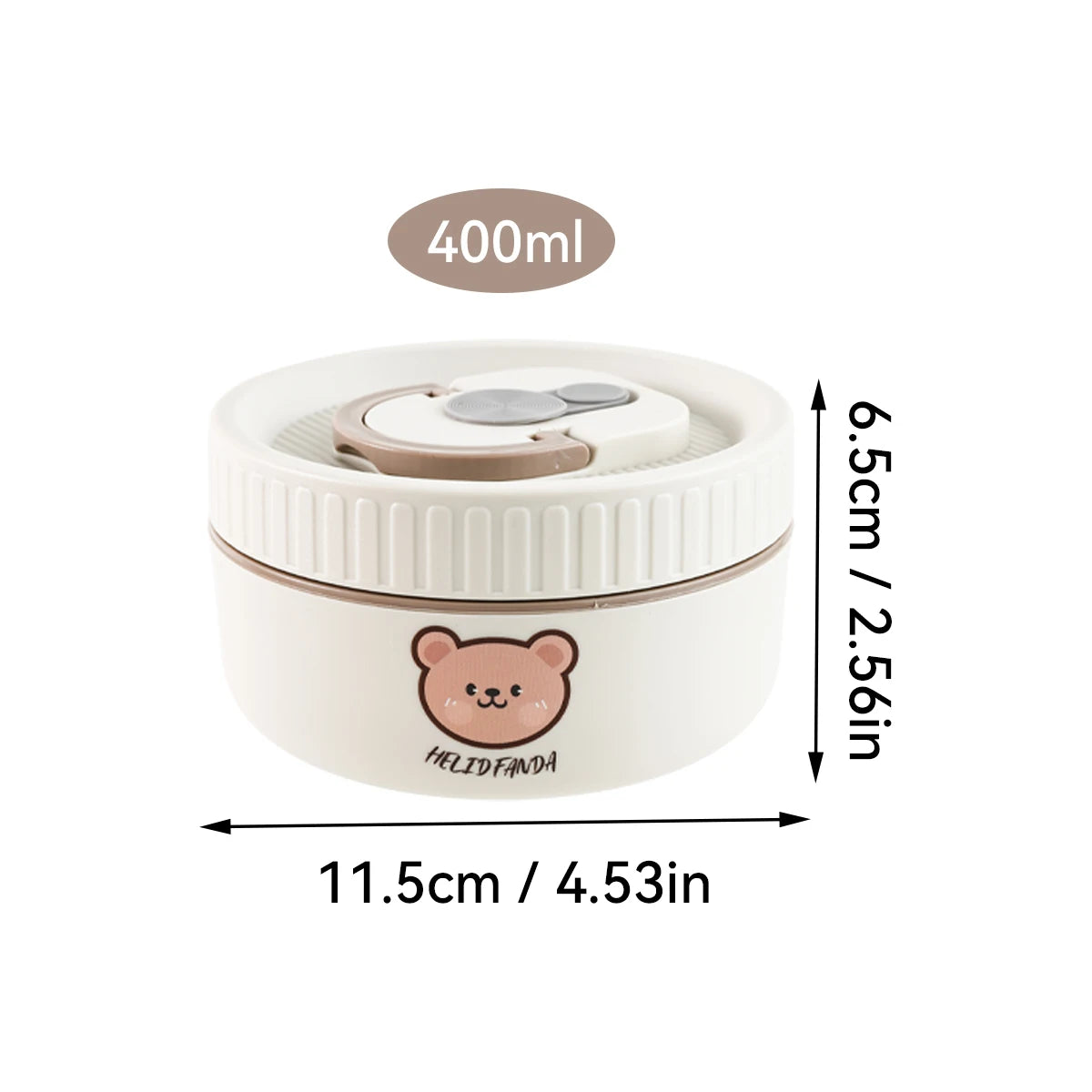 WORTHBUY Portable Cute Bear 304 Stainless Steel Insulated Bento Lunch Box Microwave Sealed Lunch Container For Kids  Students