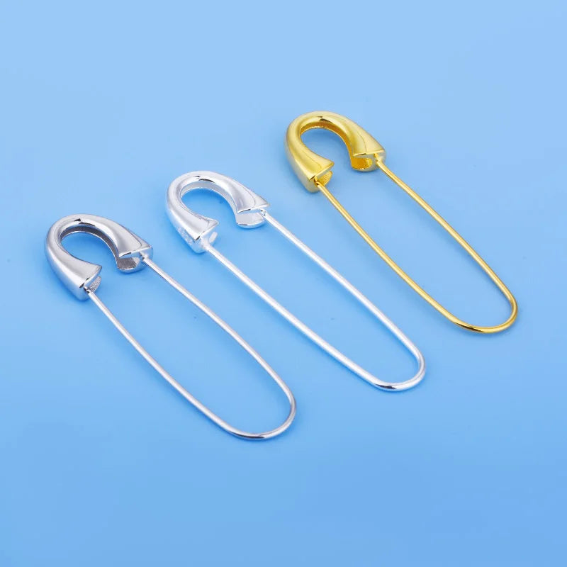 S925 Sterling silver Gold plated pin connection buckle brooch Handmade DIY jewelry accessories for men and women