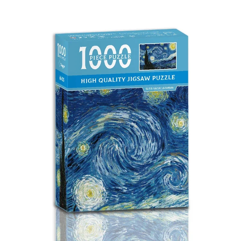 38*26cm Mini Jigsaw Puzzle 1000 Pieces for Adults Famous Oil Painting Van Gogh Puzzle Christmas Gift Toy Educational Toys