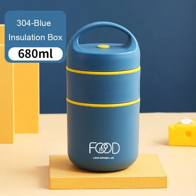 Vacuum Thermal Lunch Box Stainless Steel Insulated Lunch Bag Food Warmer Soup Cup Thermos Containers Lunch Box for Kids Tupper