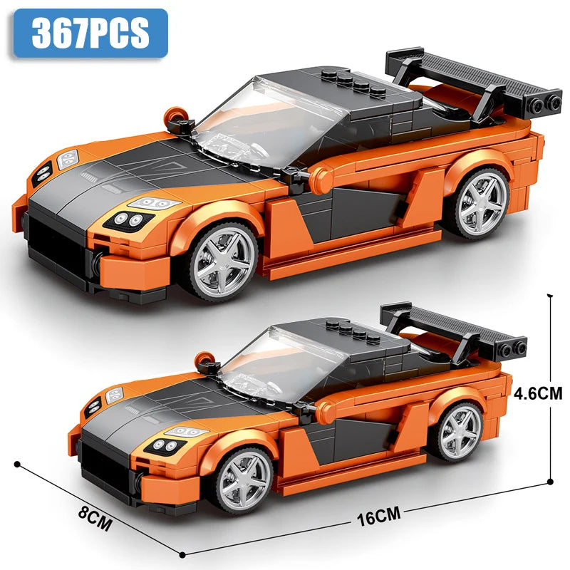 Speed Series Racing Sports Vehiclea Technique Car Supercar Building Blocks Set Bricks Classic MOC Model Toys For Kids