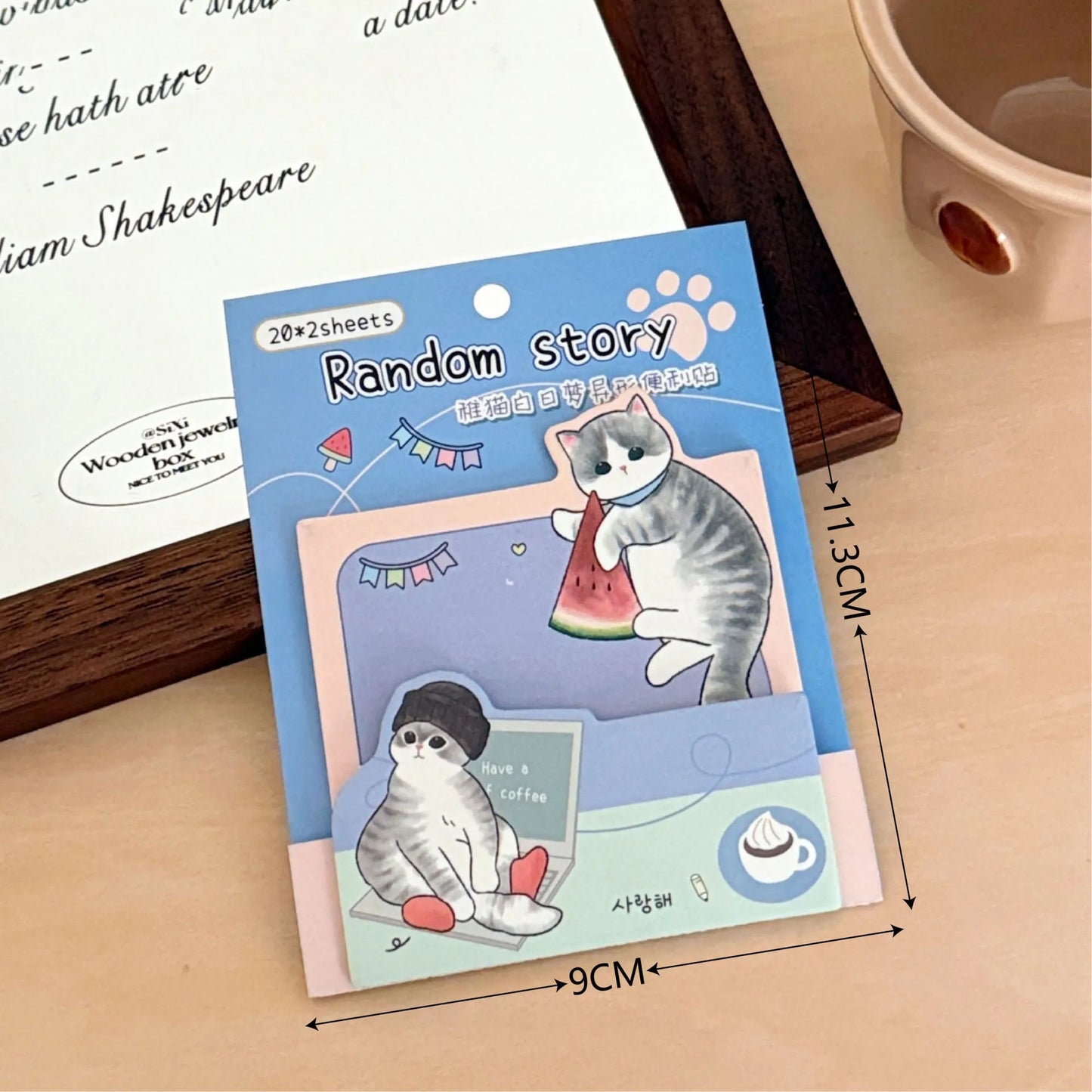 40/160 Sheets Post-it Cartoon Cat Planner Post-it Adhesive Notes