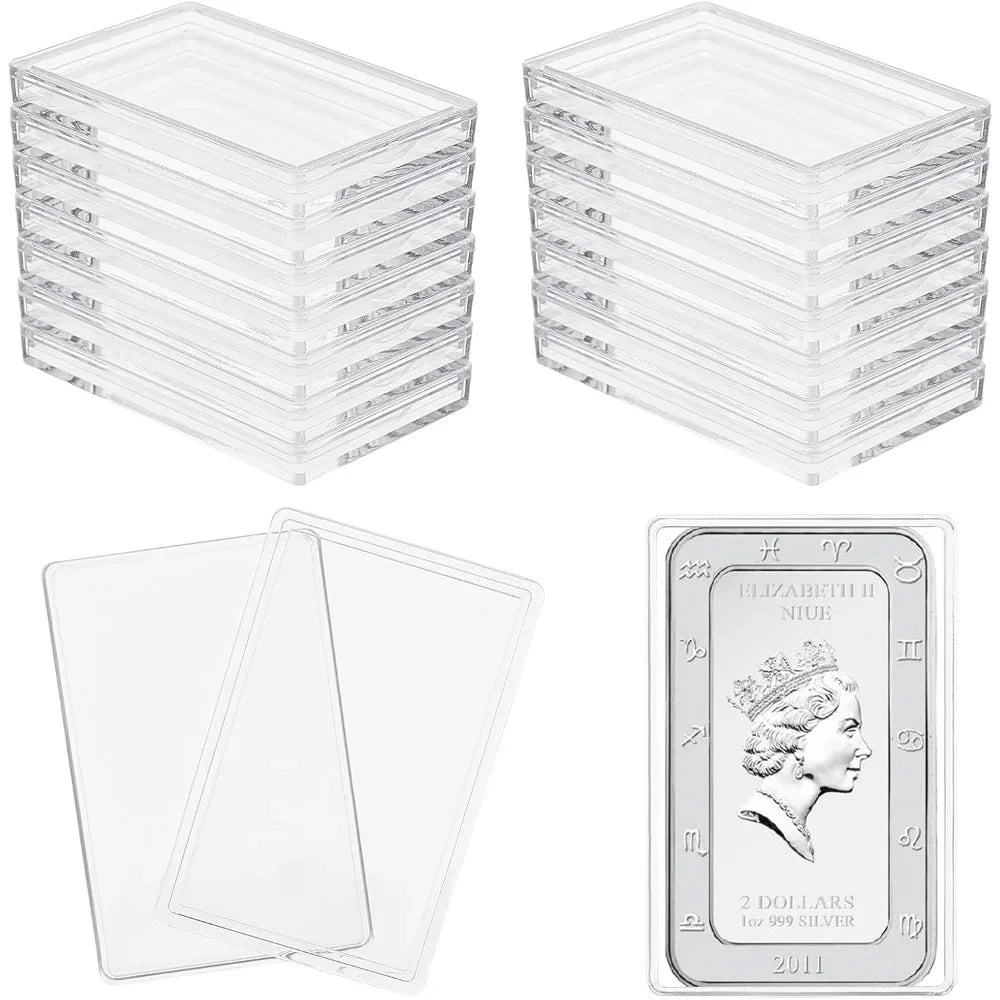 Silver Bar Case Acrylic Silver Bar Holder Clear Storage Container Compatible Bar Box for 1oz Silver