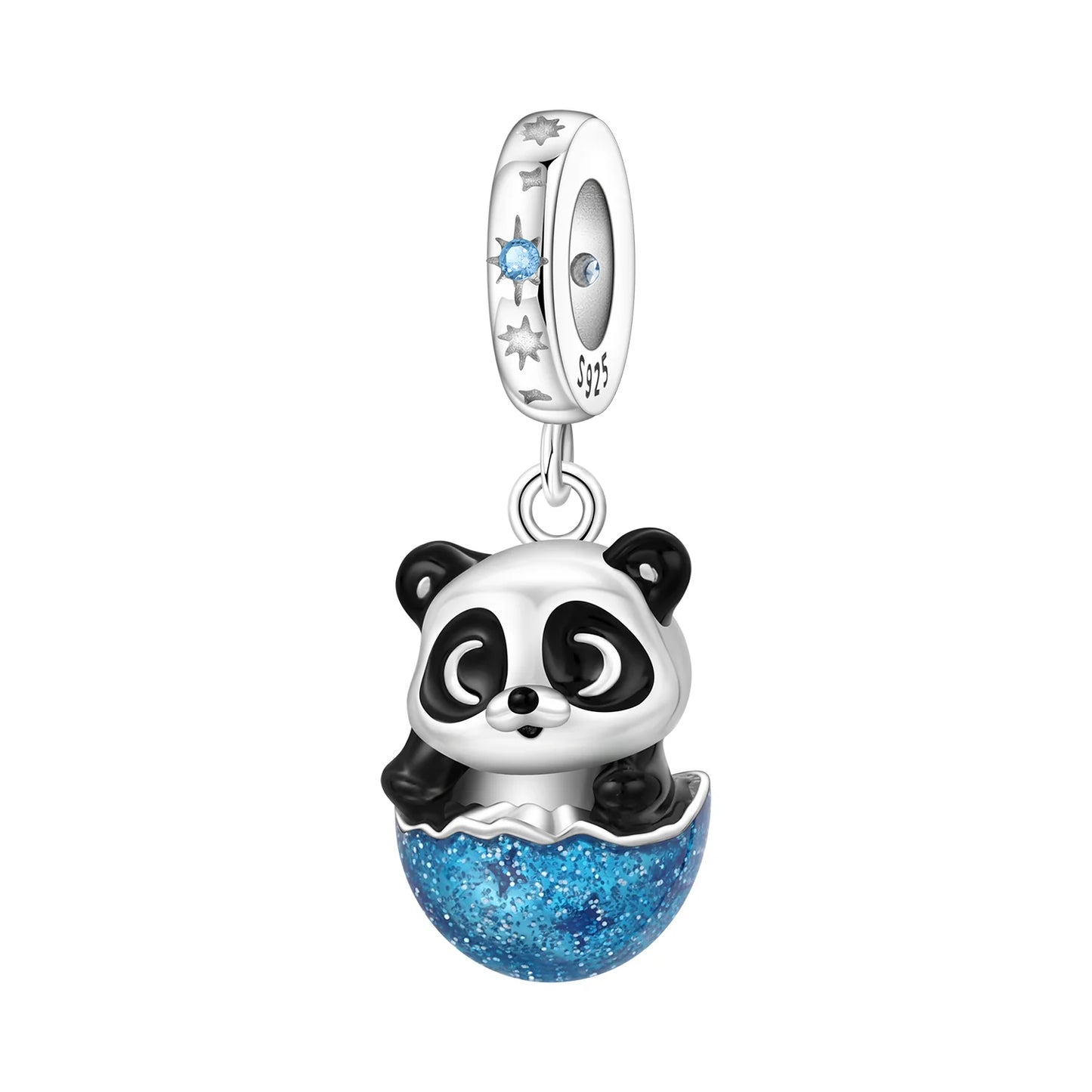 MISEFF Original S925 Sterling Silver Charm Adorable Animal Cute Panda Bead Pendant Charm Fit Bracelet DIY Jewelry Making Gifts