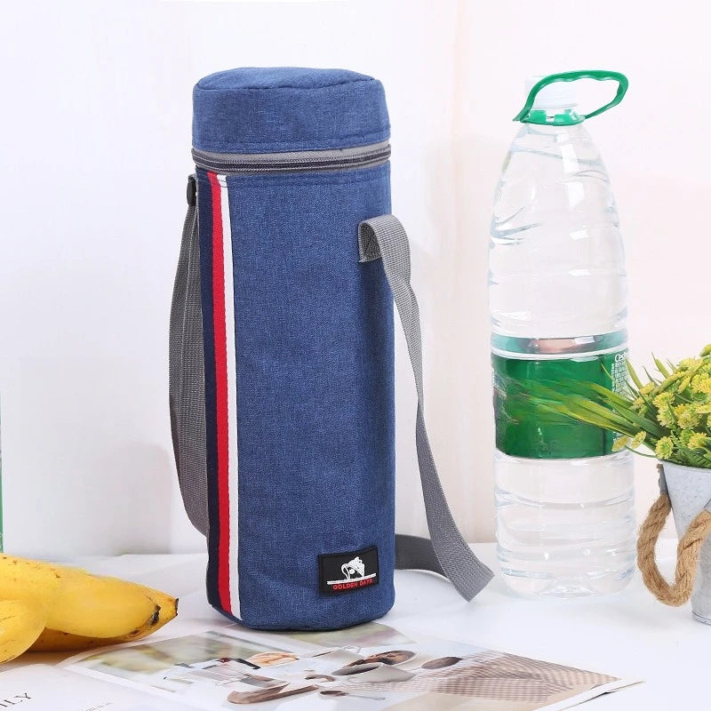 1.5L Portable Drink Bag Waterproof Oxford Cloth Circular Insulated Bottle Hot &Cold Bags for Summer Camping Picnic Cooling Bag