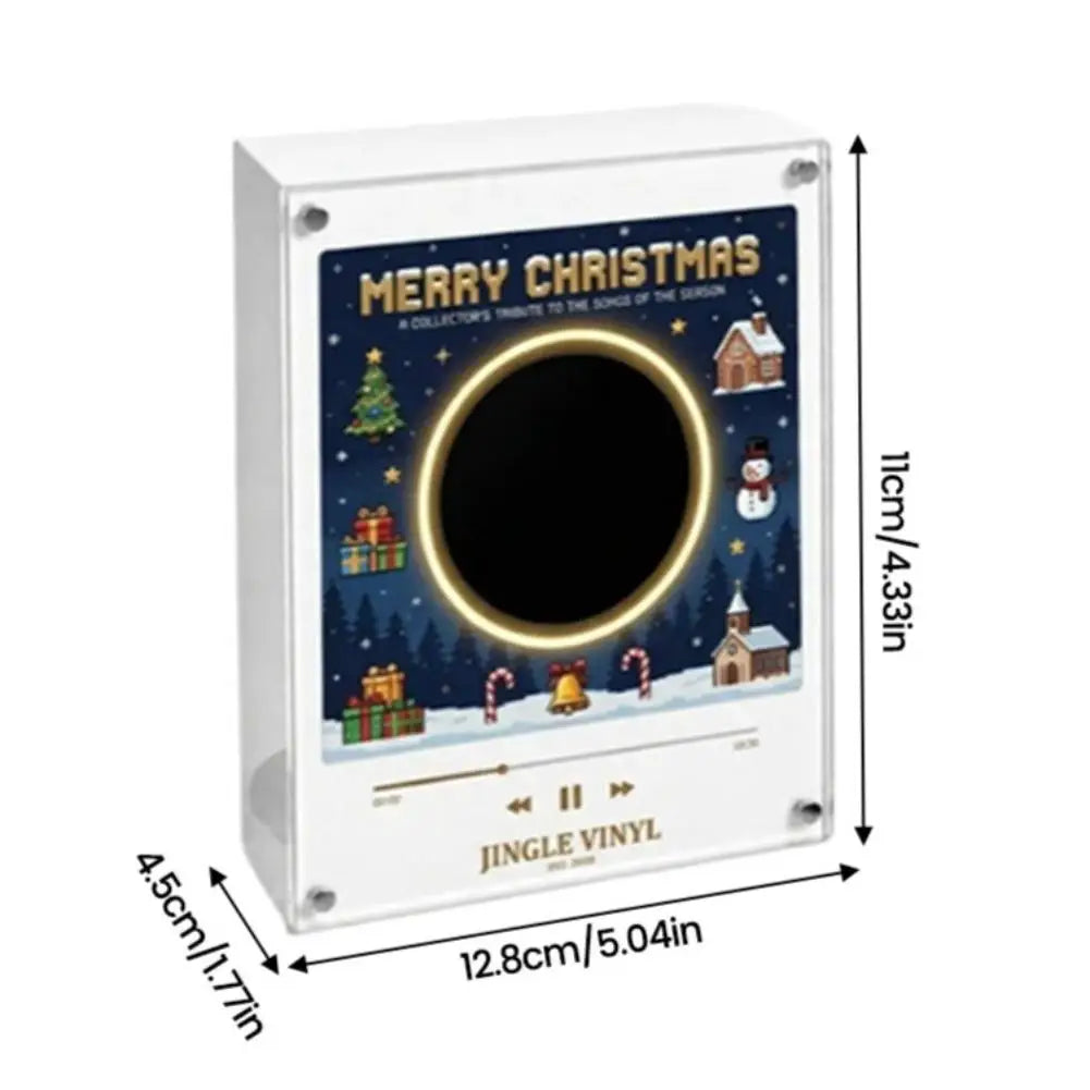 Halloween/Silent Night NFC Vinyl Record Music Player With Replaceable Discs LED Acrylic Desktop Ornament Touch‑Play Music Box