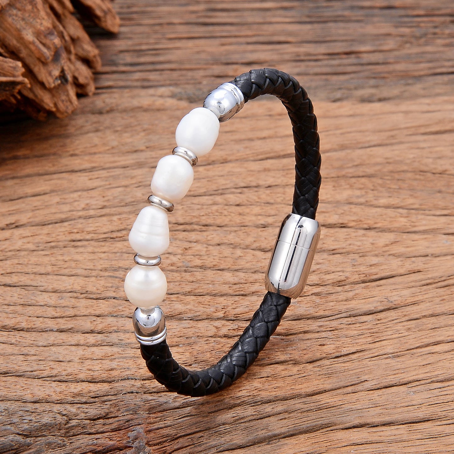 Real Natural Freshwater Pearl Bracelet, 2022 New Fashion Charm Leather Bracelet For Women, High Quality Baroque Wedding Jewelry