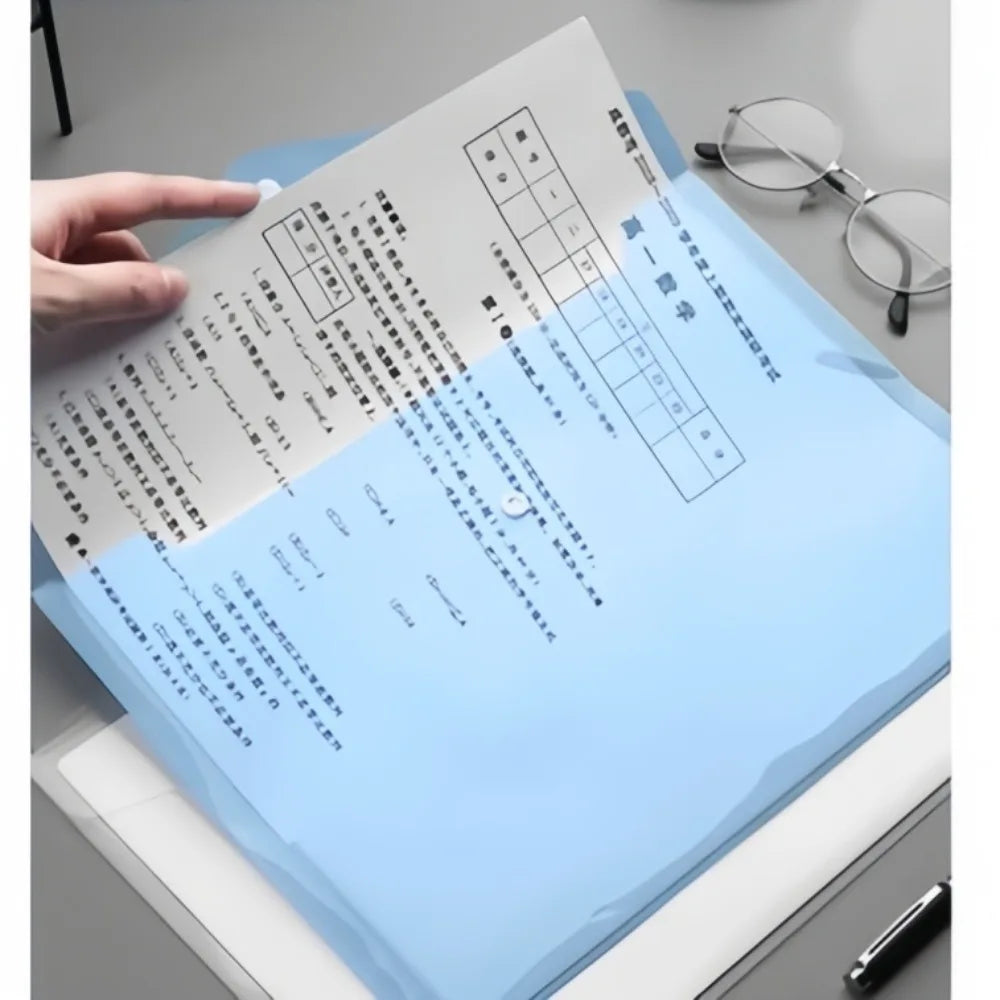 10pcs A4 Size Plastic Large Capacity Envelopes Document Folder with Snap Closure Office Stationery Supplies Archive Storage Bag