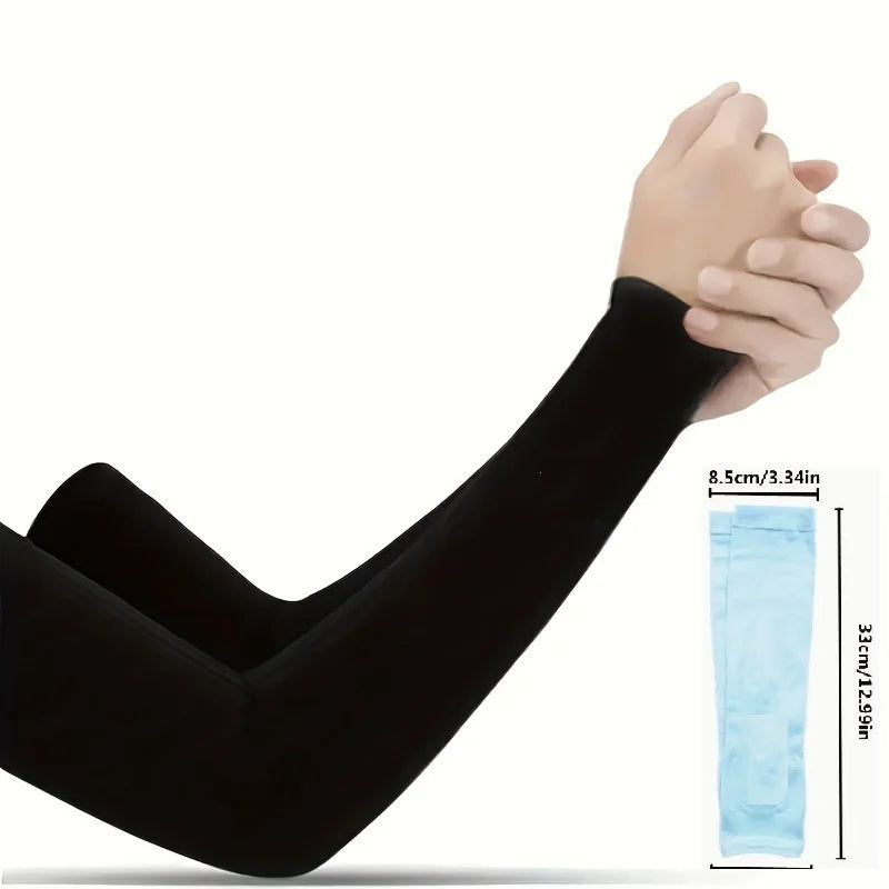 Ice Silk Cooling Arm Sleeves Summer UV Sun Protection Compression UPF 50+ for Women Volleyball Youth Sports