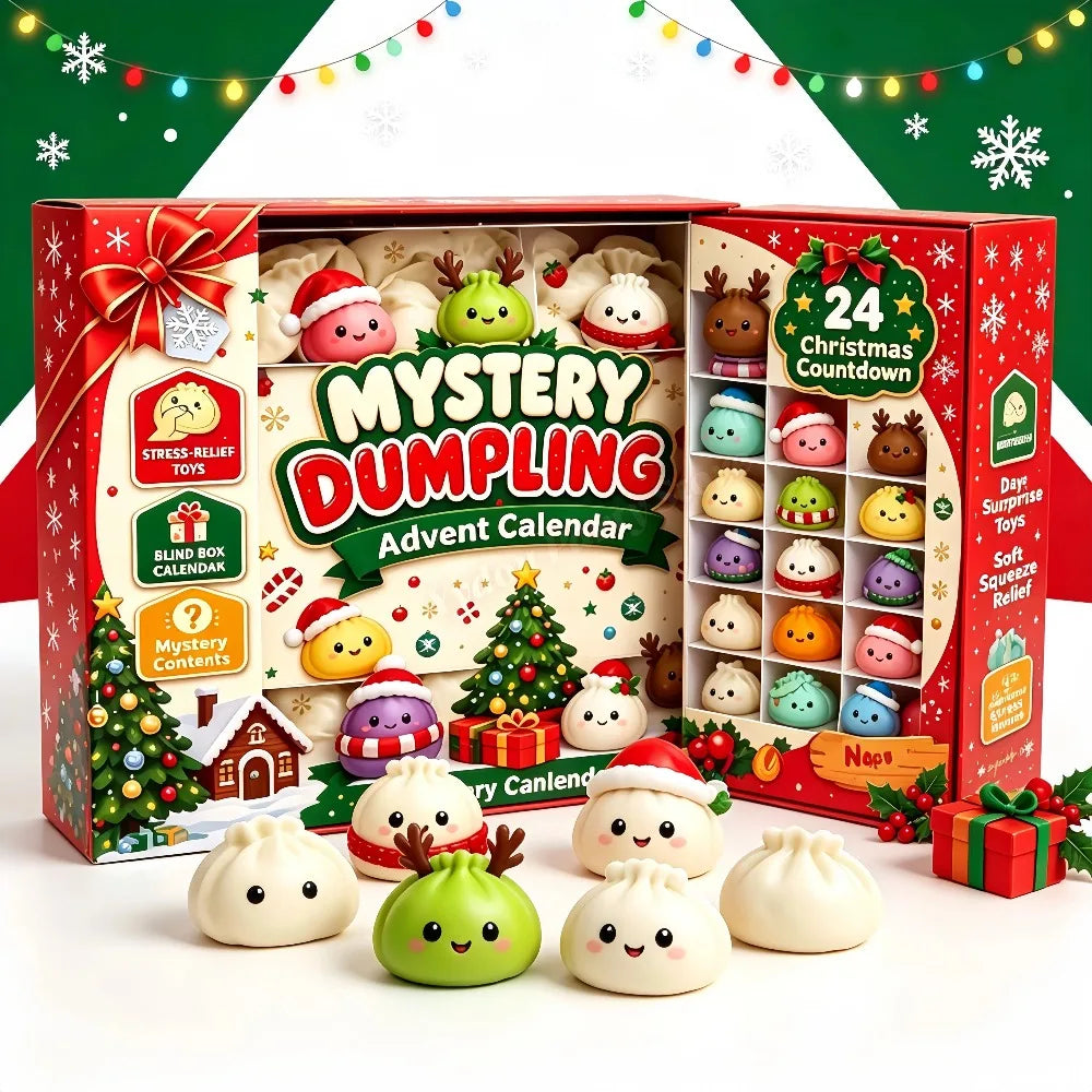 Christmas Dumpling Squishy Advent Calendar 2026 24 Days Countdown Slow Rebound Squeeze Fidget Toys Sensory Ornament Holiday Gift