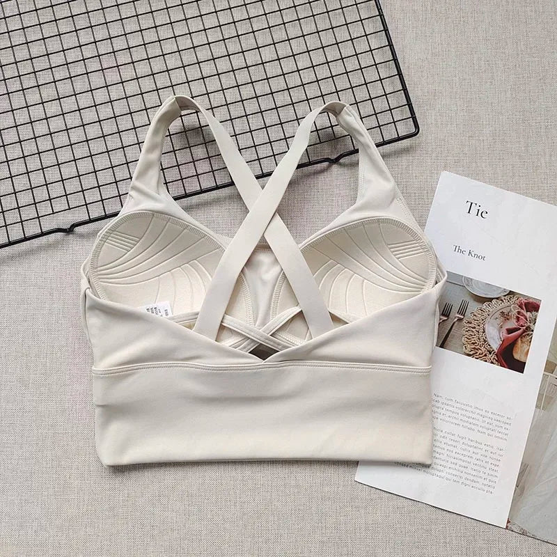 Shockproof High-Intensity Exercise Fitness Bra All-In-One Cup Running Gathered Yoga Beauty Back Breathable Sports Bra for Women