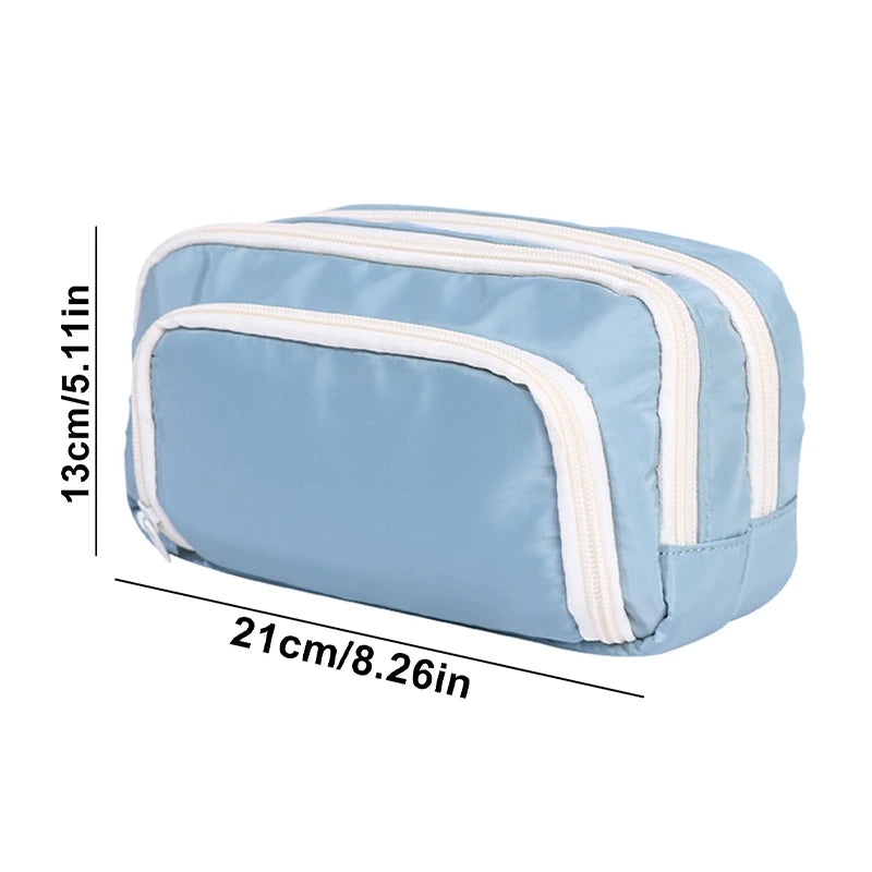 1pc Large Capacity 3 Layers Pen Box Kawaii Pencil Cases Cute Pen Holder Pouch for Students Back to School Stationery Supplies