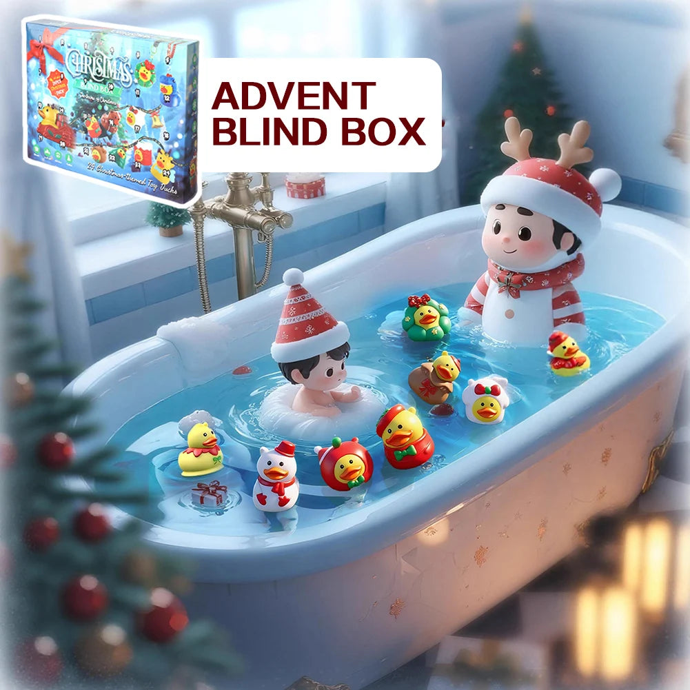 Advents Calendar For Kids Ducks Themed 24pcs Water Play Decor Toy For Holiday Party Centerpiece