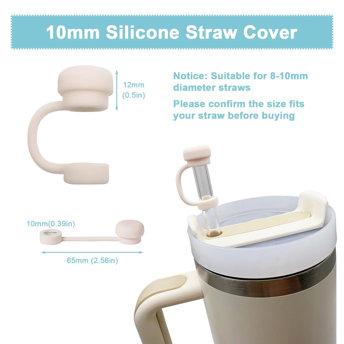 2026 Straw Covers Cap Reusable Silicone Straw Toppers For Stanley Cup Leak-Proof Dust Proof Straws Cover Tumbler Accessories