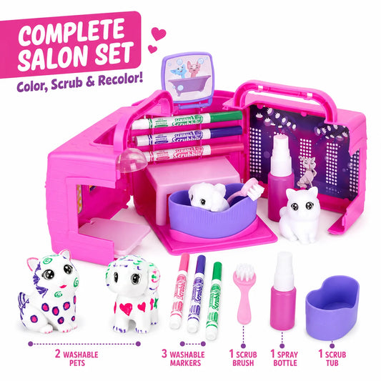 Crayola Scribble Scrubbie Pets, Beauty Salon Playset with Toy Pets, Scribble Scrubbie Collectors Birthday Gift 74-7304