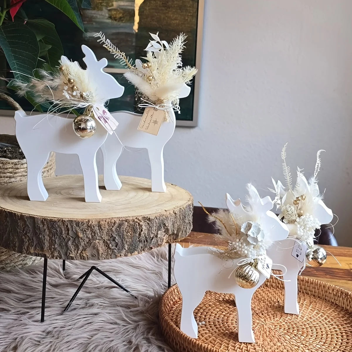 Christmas Decoration Silicone Molds 2pcs - Reindeer Ornament for Resin and Cement Crafts