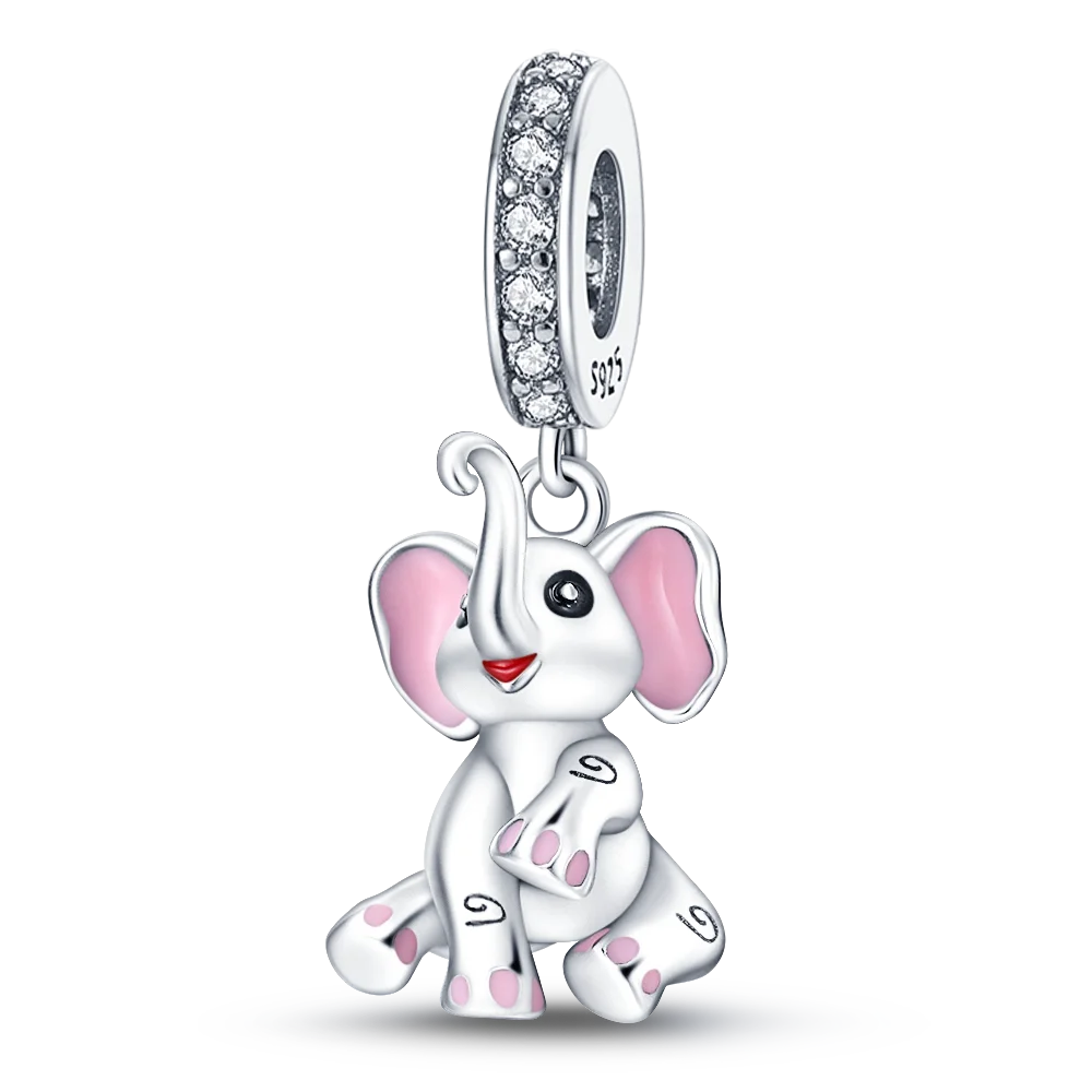 925 Silver elephant lion rhinoceros dinosaur Animal Charms Beads Fit 4MM hole diamet Bracelets Fine DIY Christmas Jewelry Gifts