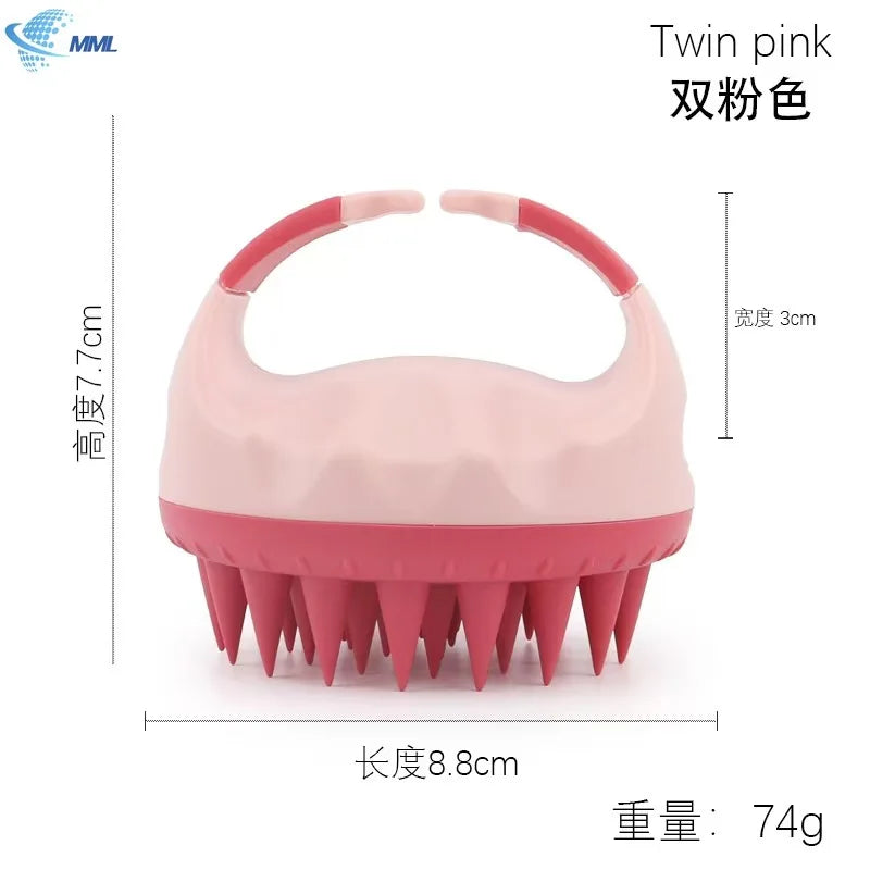Shampoo Head Scalp Massage Brush Silicone Soft Skin Friendly Hair Washing Massager Comb SPA Massage Brush Beauty Salon Hair Tool
