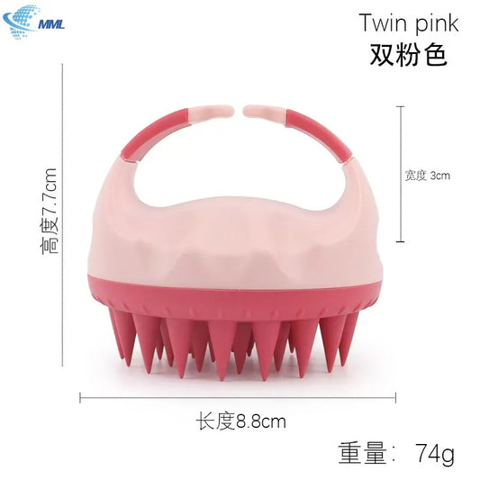 Shampoo Head Scalp Massage Brush Silicone Soft Skin Friendly Hair Washing Massager Comb SPA Massage Brush Beauty Salon Hair Tool