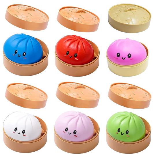 Blind Box Colorful Simulated Dumpling Squishy Relaxing Relieve Anxiety Antistress Enhance Happiness Rebound Squeeze Reliever Toy
