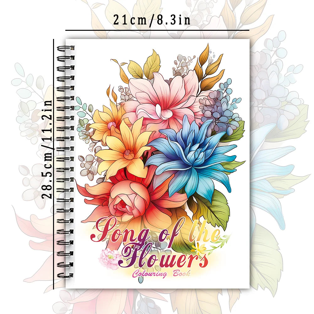 Women's Spiral Colouring Book - 30 Sheets 11.3x 8.3 inch, Stress Relief Colouring Book, Birthday Gift, Holiday Party Gift