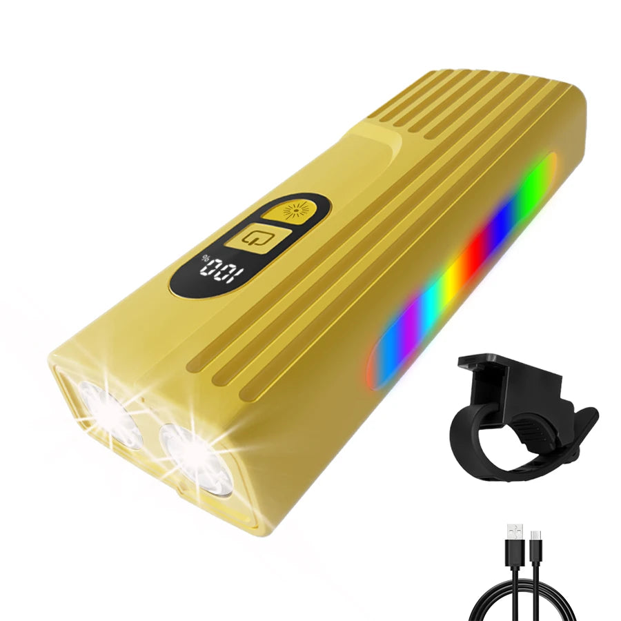 9 LED Bicycle Headlight USB Rechargeable Bike Lamp Super Bright Handlebar Lights Outdoor Waterproof Cycling  Front Light