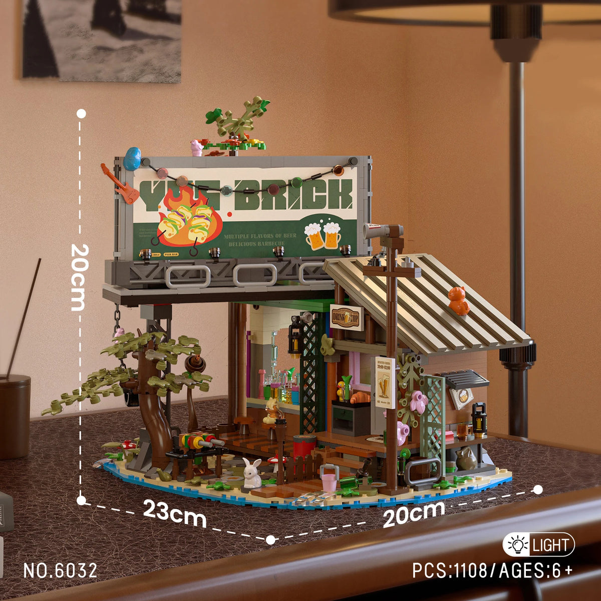 1486PCS / 1108PCS Forest House building blocks with LED light Tree Cabin Display Bricks Set Kit for Nature Lovers Adults Kids