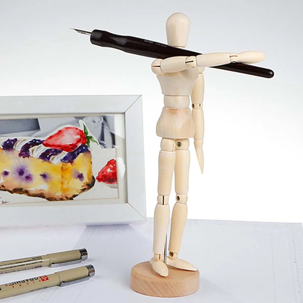 4.5 5.5 8 Inch Polished Male Mannequin Human Movable Limbs Art Models Wooden Toy Drawing Sketch Supplies Home Decor