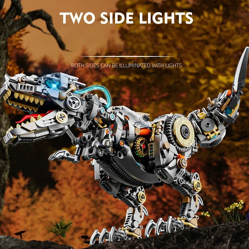 2025 NEW Dinosaur Building Blocks Mechanical T-Rex Model Educational DIY Desktop Decoration Toy Holiday Gift for Kids Adults