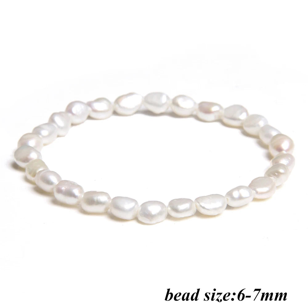 2024 New Natural Freshwater Pearl Stretch Bracelet Elegant Retro Female Pearl Bracelet High Quality Jewelry Gift For Women