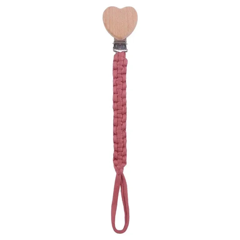 Custom Name Cloth Weaving Wooden Personalized Baby Pacifier Chain Dummy Nipple Holder Guard Teether Pendant  Newborn Gift Stuff