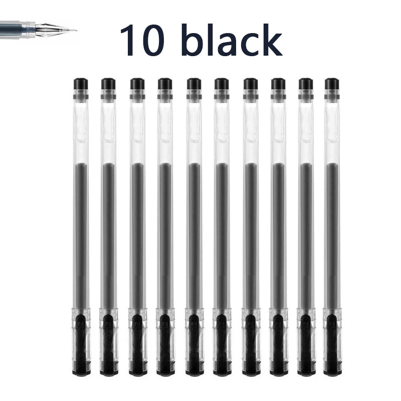 3/10pcs/mix Diamond Tip Gel Pen,0.38mm Large-capacity Black/Blue/Red Ink Exam Signing Writing School Office Supplie Stationery