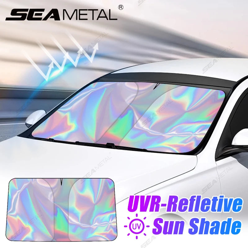 SEAMETAL Car Windshield Sun Visor UV-Reflective Sun Shade Cooling Sun Protection Cover Summer Heat Shield Car Privacy Curtains