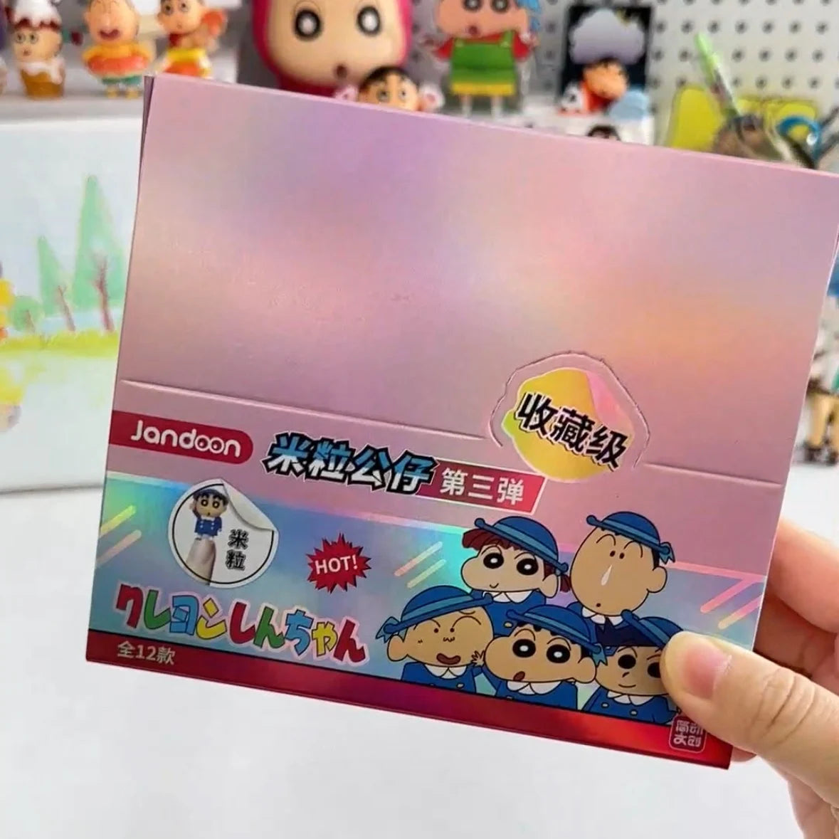 Original Jandoon Crayon Shin-Chan Blind Box Cartoon Anime Shin Chan Cute Rice Grain Doll Toy Children's Toy