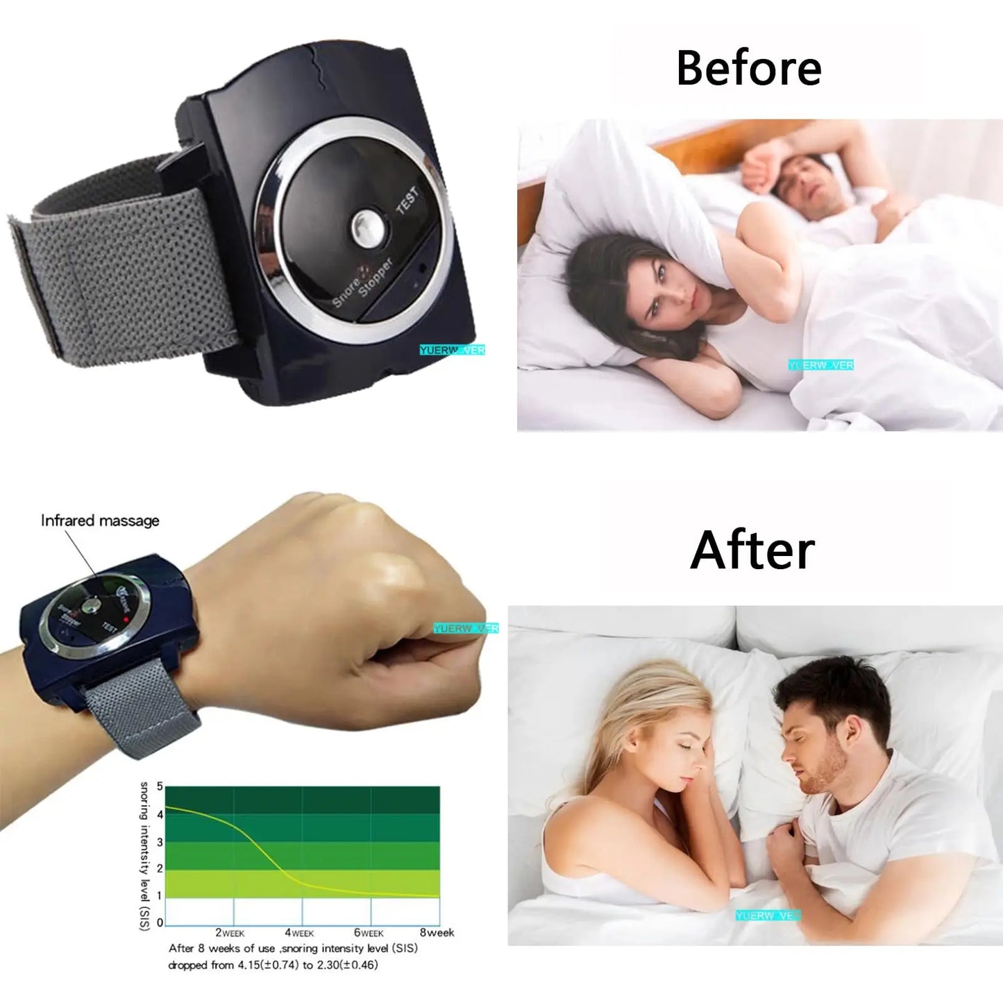 EMS Pulse Stop Snore Portable Comfortable Sleep Well Stop Snore Health Care Sleep Apnea Aid USB Smart Anti Snoring Device