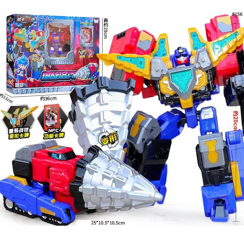 Metal Cardbot S BLUE COP TRINITY Transforming Robot SUV Car Card Truck Toy Action Figure ABS Transformation Model Children Gift