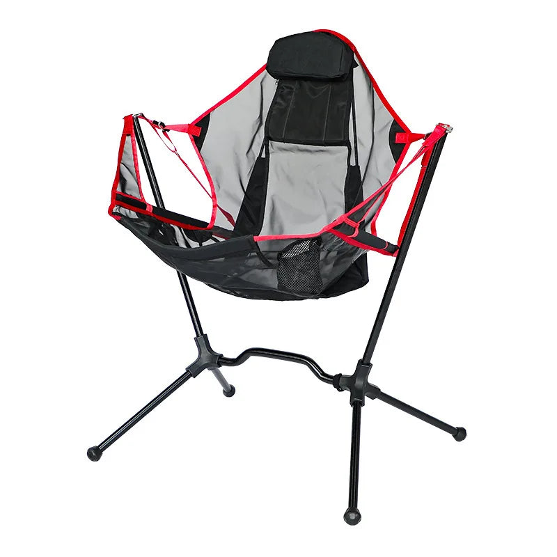 Portable outdoor camping swing rocking chair lightweight durable stable folding chair breath netting mesh seat cool summer chair